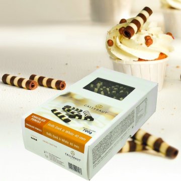 DECORAZIONE CIOCCOLATO SIGARETTE CIOC. BICOLORE ROLLS GR 700 CM 4